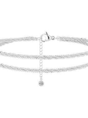 Sterling Silver Bracelet Set Womens Dainty Adjustable Paperclip Layered Jewelry